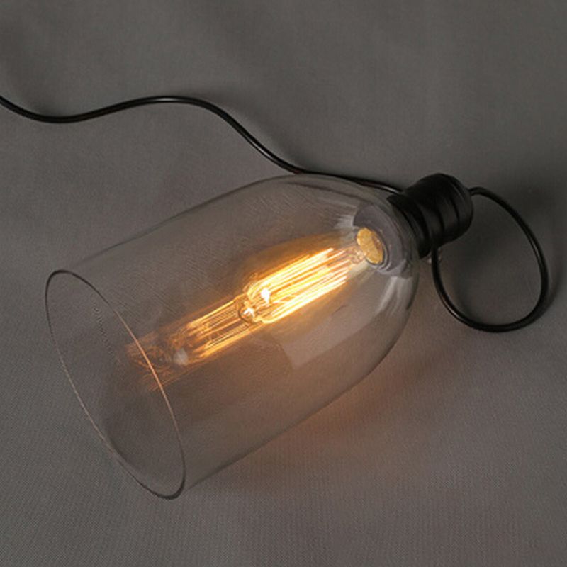 1 Light Bell Pendant Lamp Industrial Minimalist Clear Glass Hanging Lamp Kitchen Sink