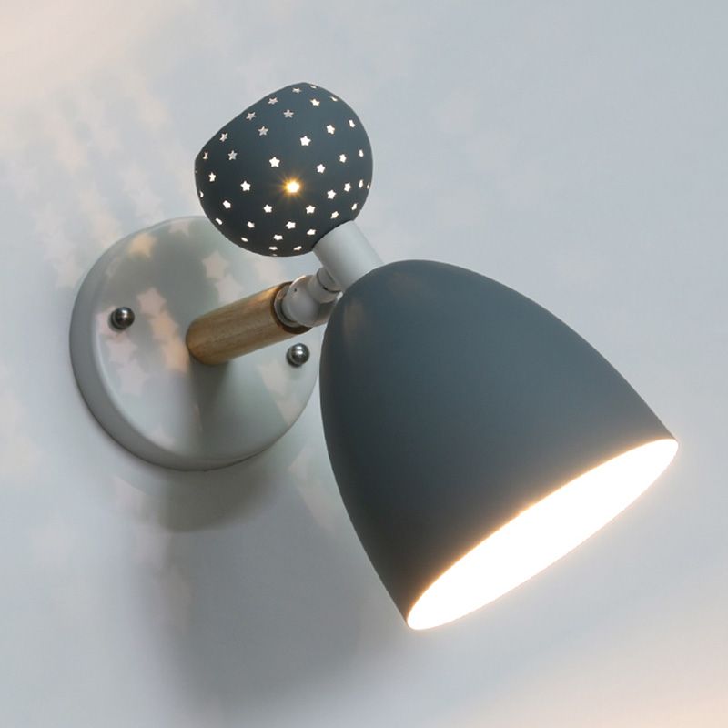 Creative Macaron Bell Wall Monte Light Metal 2 Light Sconcetto muro con ritagli a stella