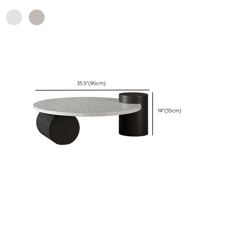 Modern Stone Coffee Table Round Abstract Coffee Cocktail Table
