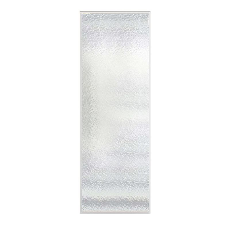 Fixed Shower Screen White Full Frame Tempered Glass Shower Door