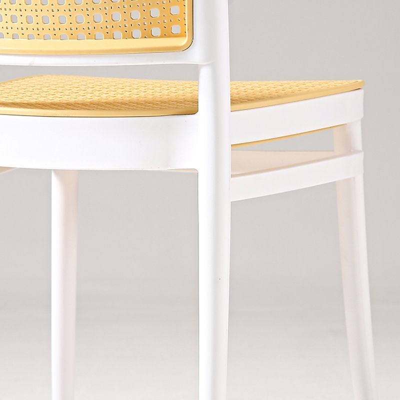 Contemporary Style Armless Chair Plastic Open Back Side Chair for Restaurant Bedroom