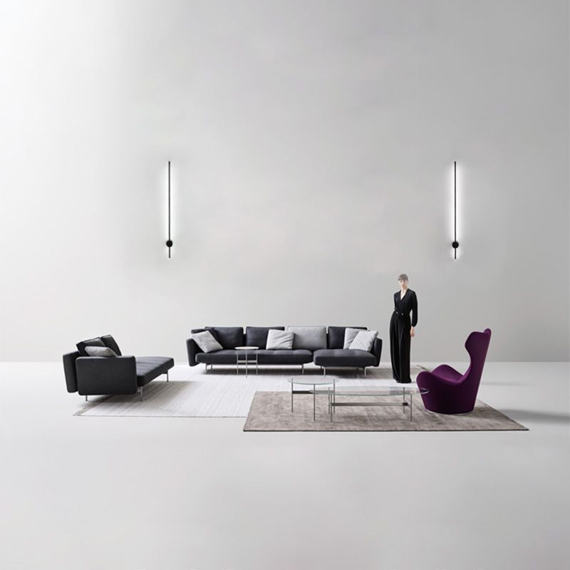 Schwarze lineare Wandlampe Aluminium Einfaches Design einfach