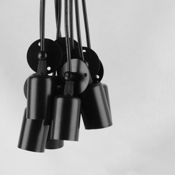 Edison Bulb Multi-Light Pendse Estilo industrial Industrial Techo metálico Black Hang Light