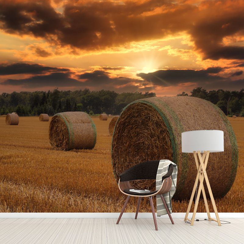 Customized Straw Bale Mural Photography Horizontal for Sleeping Room Bedroom