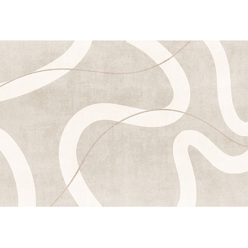 Apricot Tone Nordic Area Carpet Polyester Abstract Print Indoor Rug Easy Care Carpet for Living Room