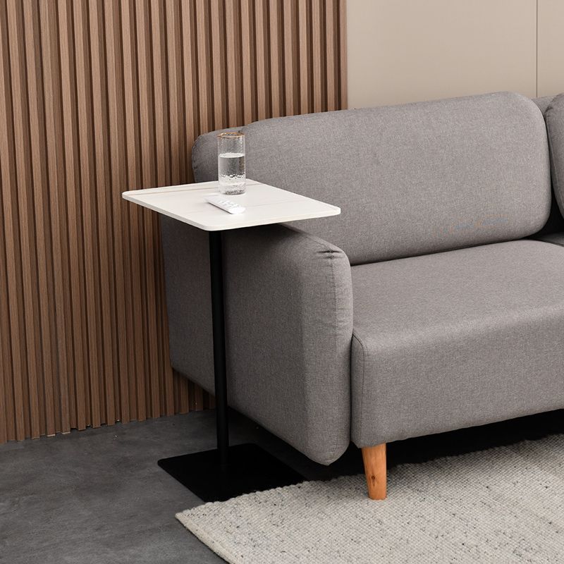 Living Room Rectangular End Table 11"Tall Contemporary Iron Pedestal Side Table