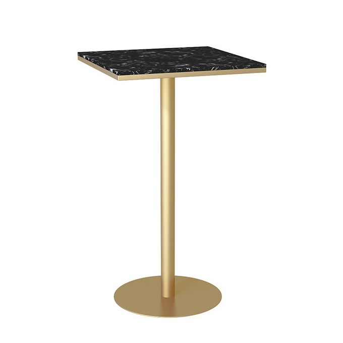 Glam Style Bar Table Artificial Marble Top Bistro Table with Gold Pedestal