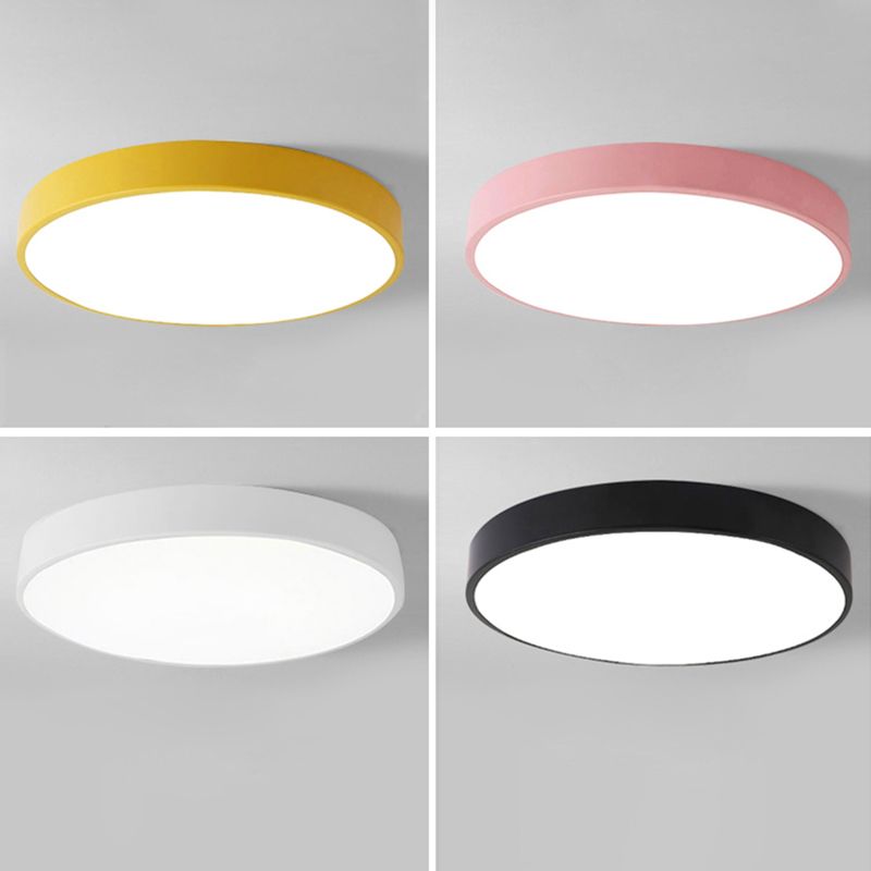1-Light Round Flush Ceiling Light Fixture Modern Acrylic Flush Light