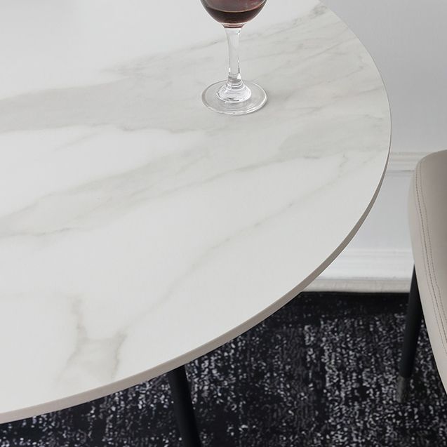 White Stone Table Set for Home 1/2/3/5 Pieces Modern Round Dinette Set