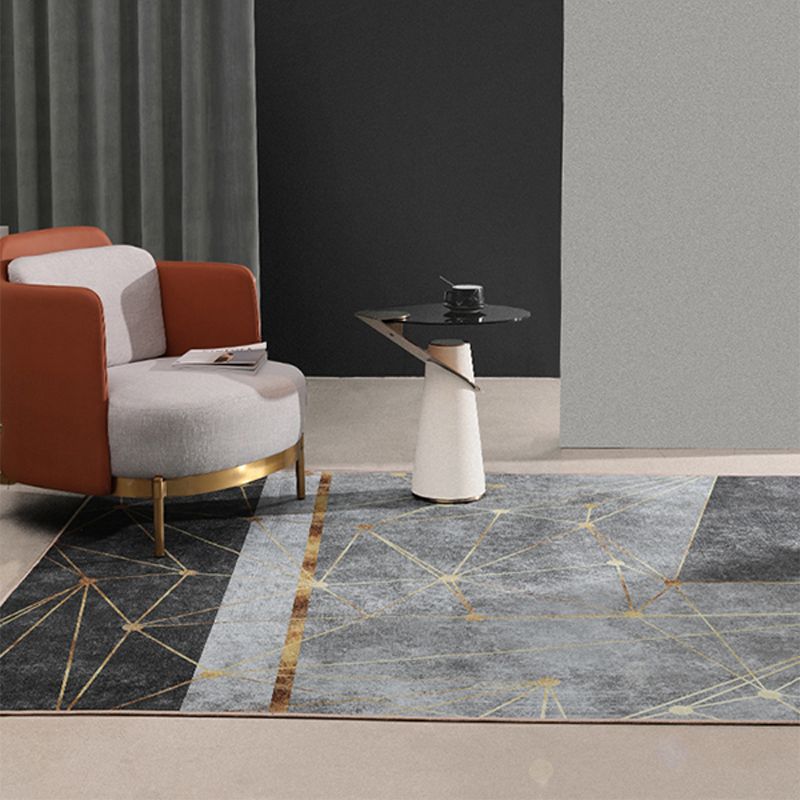 Grijze tonen wasbaar tapijt trendy polyester gebied tapijt vlekbestendig tapijt voor woonkamer