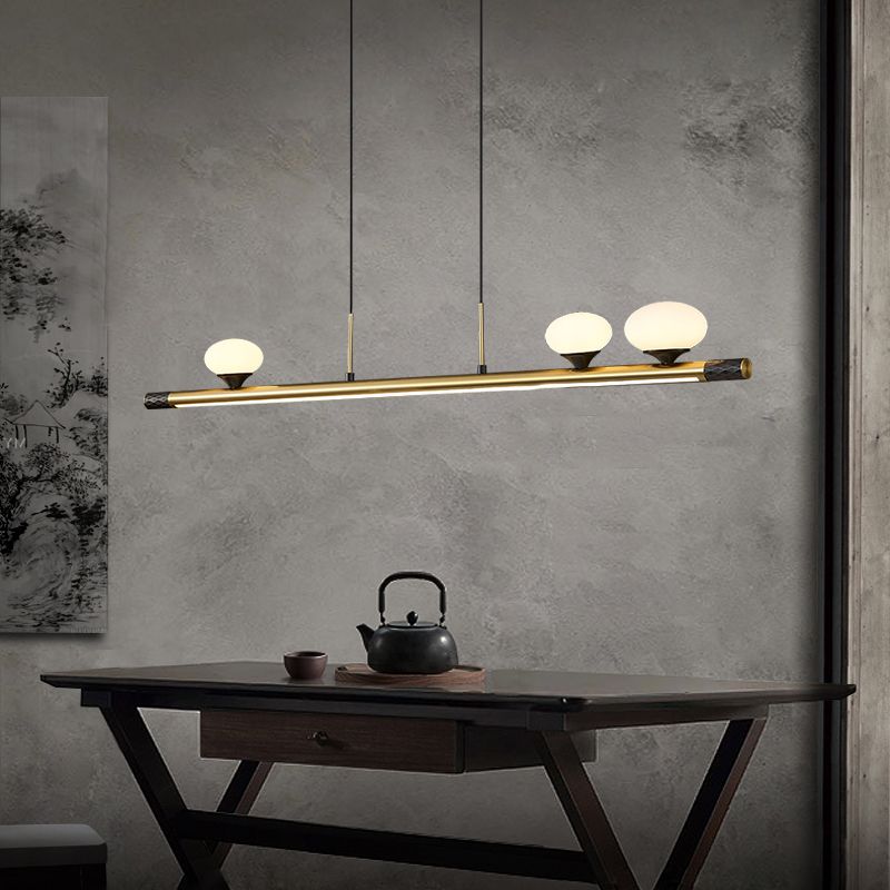 Zeitgenössischer Stil sphärische Inselbeleuchtungsideen Glas 4-Licht-Insellichter