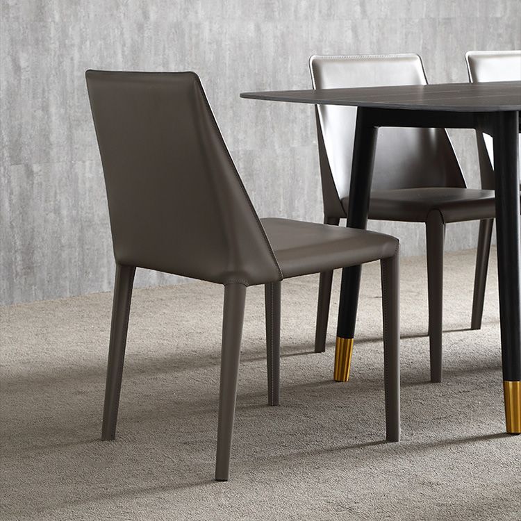 Modern 1/4/5/6/7 Pieces Dining Set Sintered Stone Dining Table with Leather Chairs