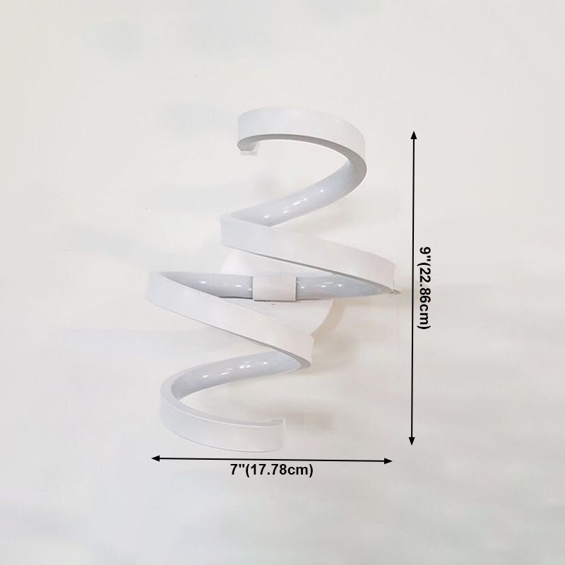 Lámpara de pared espiral de estilo moderno 1 accesorios de iluminación de pared de luz en acabado blanco