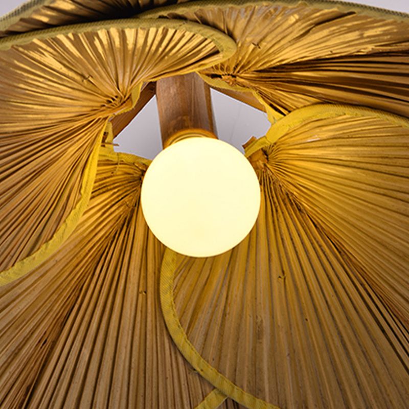 Hand-Weave Bamboo Pendant Lighting Asian 1-Bulb Hanging Light for Staircase