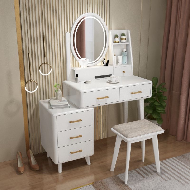 Traditions Dressing Table Cherry Bedroom Lighted Mirror Standing Make-up Vanity