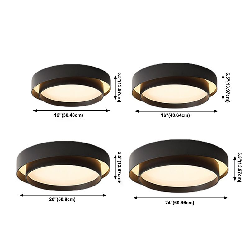 Wrought Iron LED Ceiling Light in Modern Concise Style Acrylic Circular Flush Mount for Bedroom