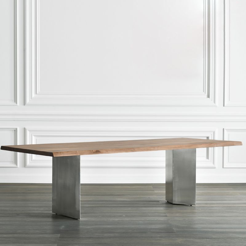 Mesa de comedor glamorosa de forma rectangular Mesa sólida para cocina