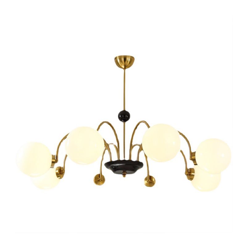 Lustre en lustre sphérique simplicité de style lustre en verre