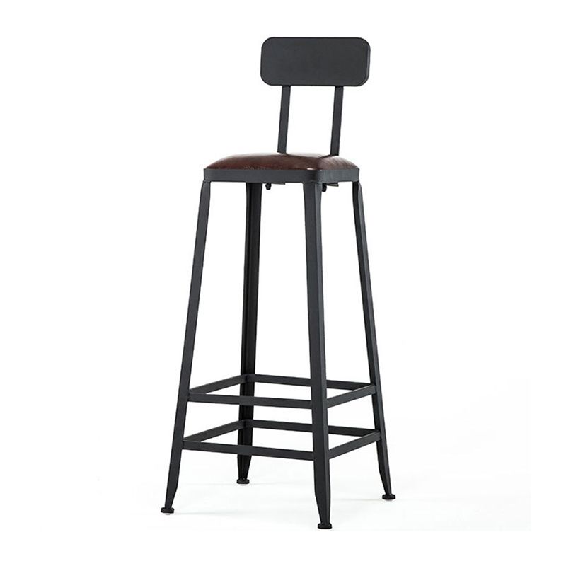 Iron Bar and Counter Stool Industrial Indoor Vintage Brown Counter Height Stools