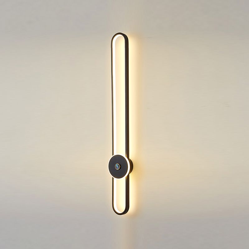 Metal Linear Shape Wall Light Modern Style 1-Light Wall Mount Light Fixture