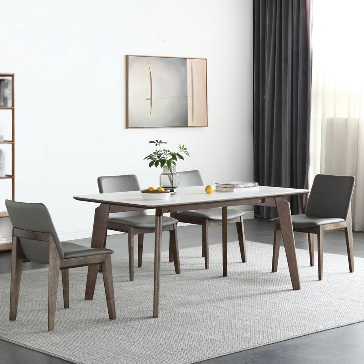 Mesa de comedor estándar blanca de mediados de siglo Mesa de comedor rectangular de piedra sinterizada para cocina