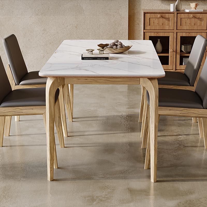 Rectangle Dining Table Solid Wood Base Dining Table for Kitchen