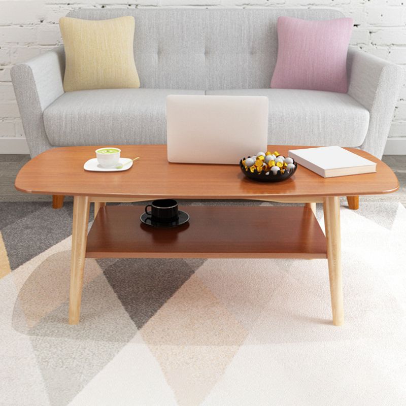 17.72" Tall Contemporary Style Coffee Cocktail Table Solid Wood Coffee Table