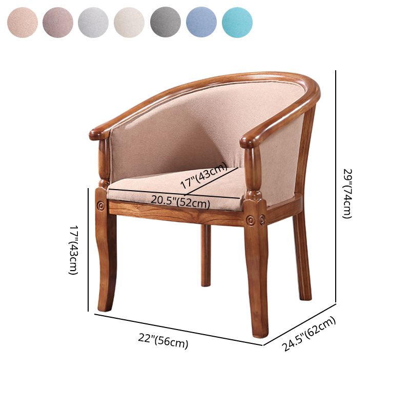 Silla de comedor tradicional de madera maciza, sillón de comedor de tela para uso doméstico
