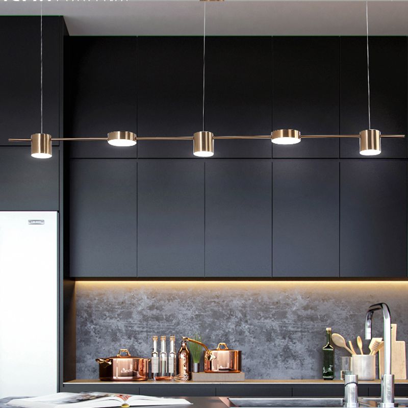 Luz de colgante de cilindro de estilo moderno lámparas colgantes de metal