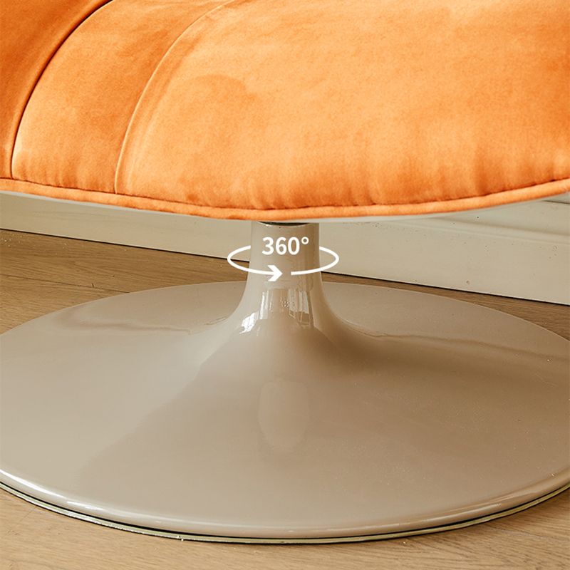 Swivel Parsons Chair with Round Metal Base and Fixed Back for Living Room