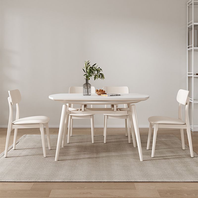 Modern 1/4/5/7 Pieces Dining Chairs Set Stone Round Furniture in White