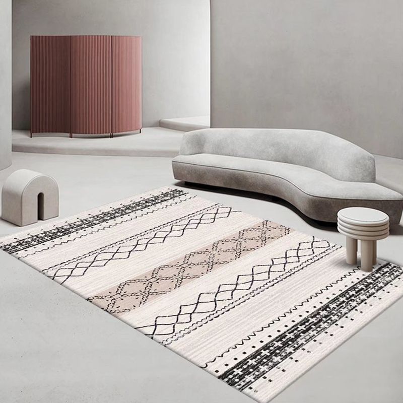 Marokko Teppich Polyester Traditioneller Teppichfleckfest für Wohnzimmer