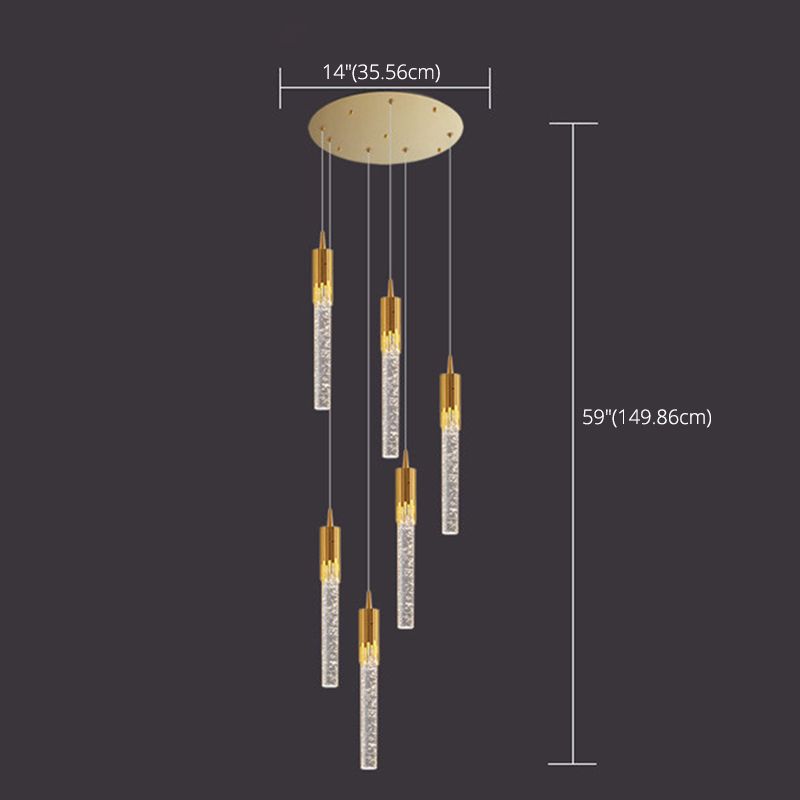 Column Hanging Light Fixtures Post-Modern Aluminum Ceiling Pendant for Living Room