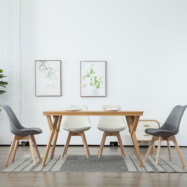 Scandinavian Bedroom Upholstered Side Chair Matte Finish Parsons Dining Chair