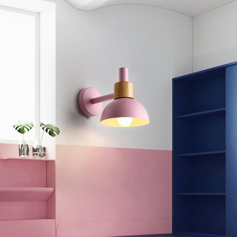 Metal Bowl Shape Wall Light Modern Style 1 Light Wall Light Sconce
