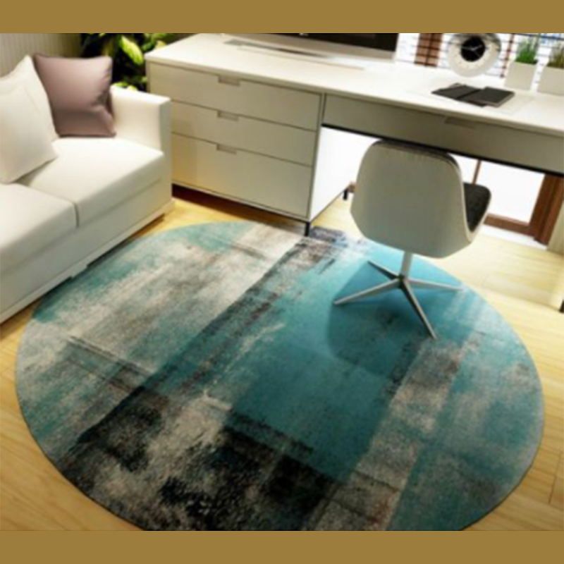 Casual Abstract Indoor Rug Yellow Polyester Rug Washable Carpet for Indoor Room