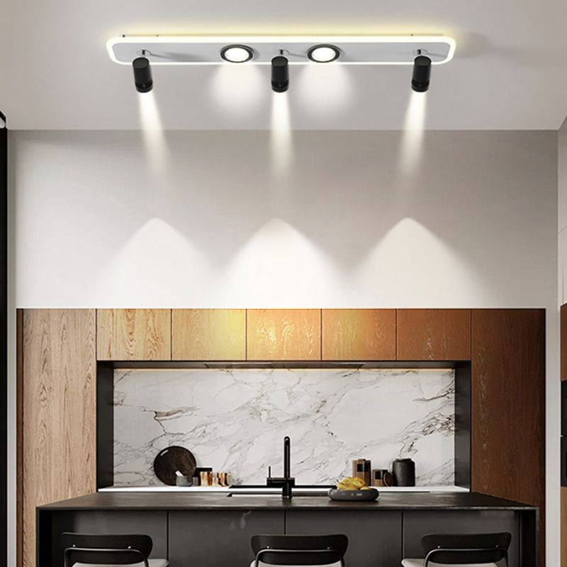 Plafonnier LED sur Rail en forme d'ellipse, montage encastré en fer, Style moderne et Simple, pour allée de salon