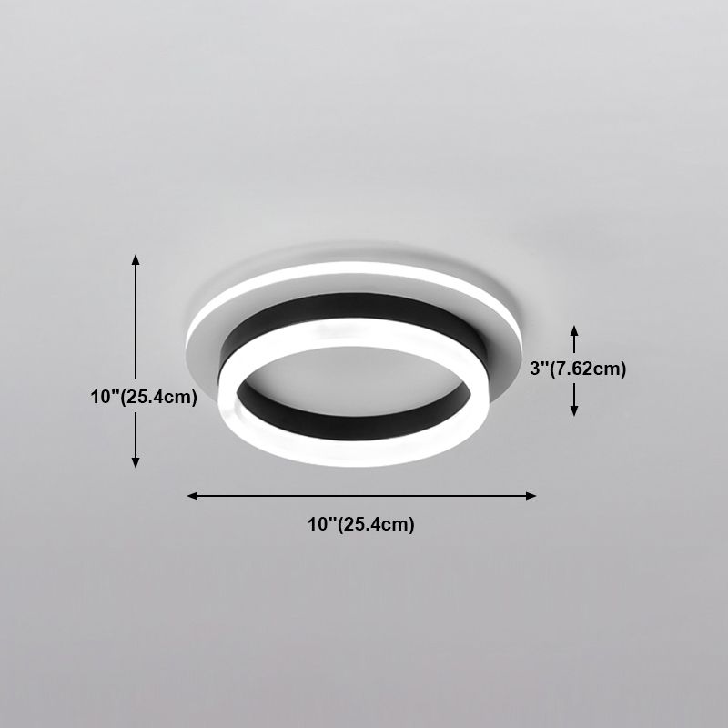 Plafonnier LED rond noir, luminaire de plafond Simple et affleurant pour le salon