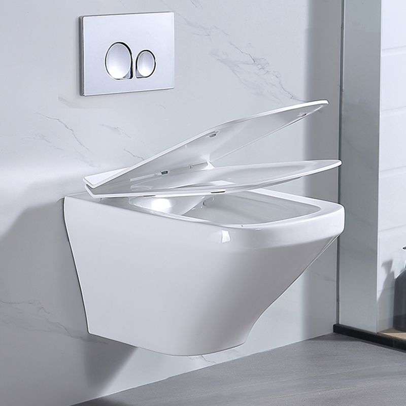 Modern Wall Hung Toilet Bowl 1-Piece Urine Toilet with Seat for Washroom