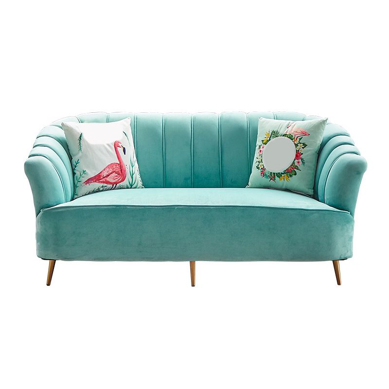 Modern 31.49" H Sewn Pillow Back Slope Arm Sofa for Apartment