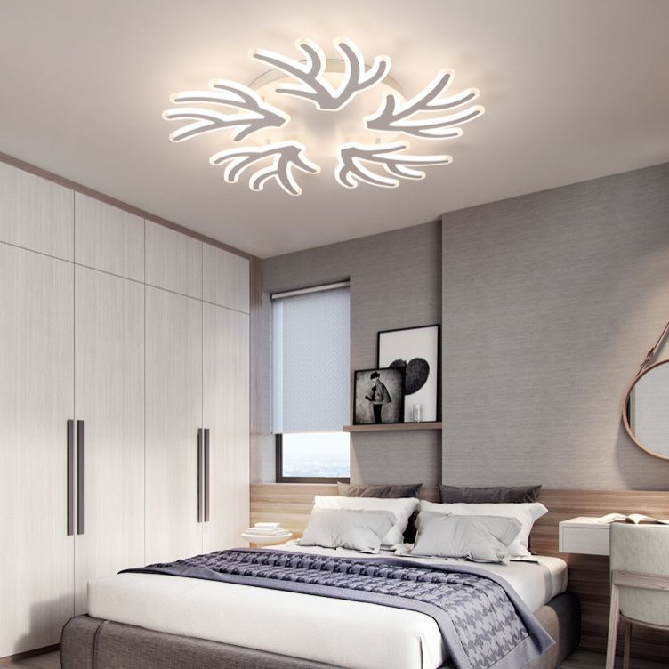 Coral Flush Plafond Light Contemporain Acrylique 3/5/9 Lumières LED LED Éclairage de moustill