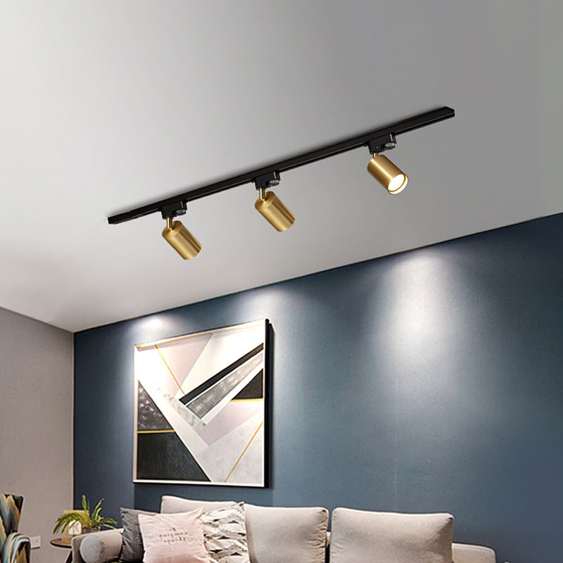 Nordic Cylindrical Metal Track Spotlights Flush Plafond Track Lighting voor Foyer en Cloakroom