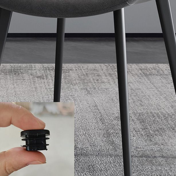 Contemporary Kitchen Dining Chairs Faux Leather Side Chairs with Black Legs