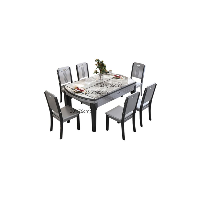 SinteredStone Dining Table Set 7 Pieces Dining Set for Kitchen