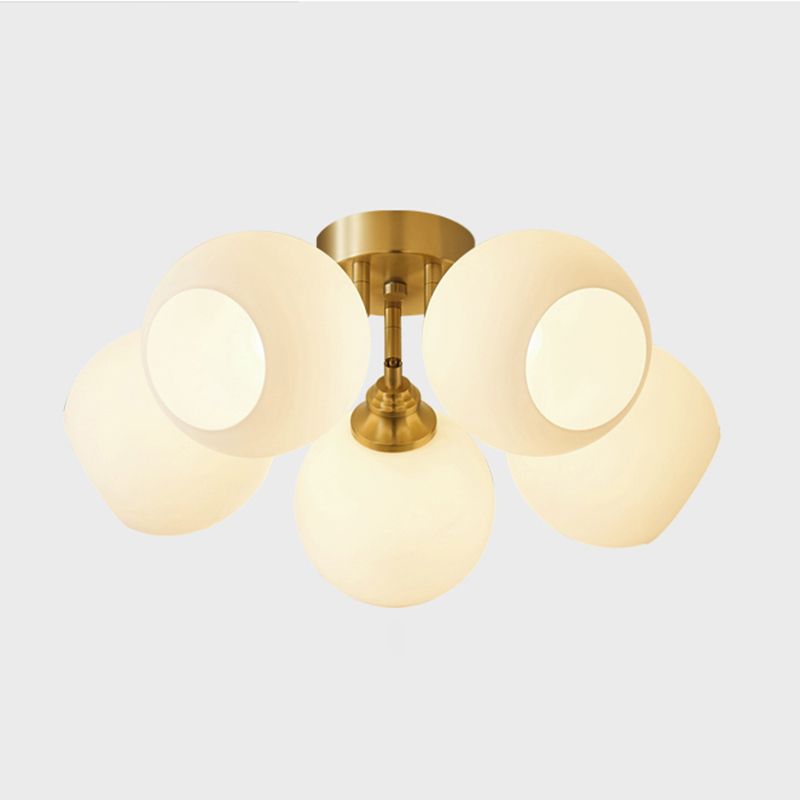 Luz de techo esférico múltiple iluminación de techo de vidrio de estilo moderno para sala de estar