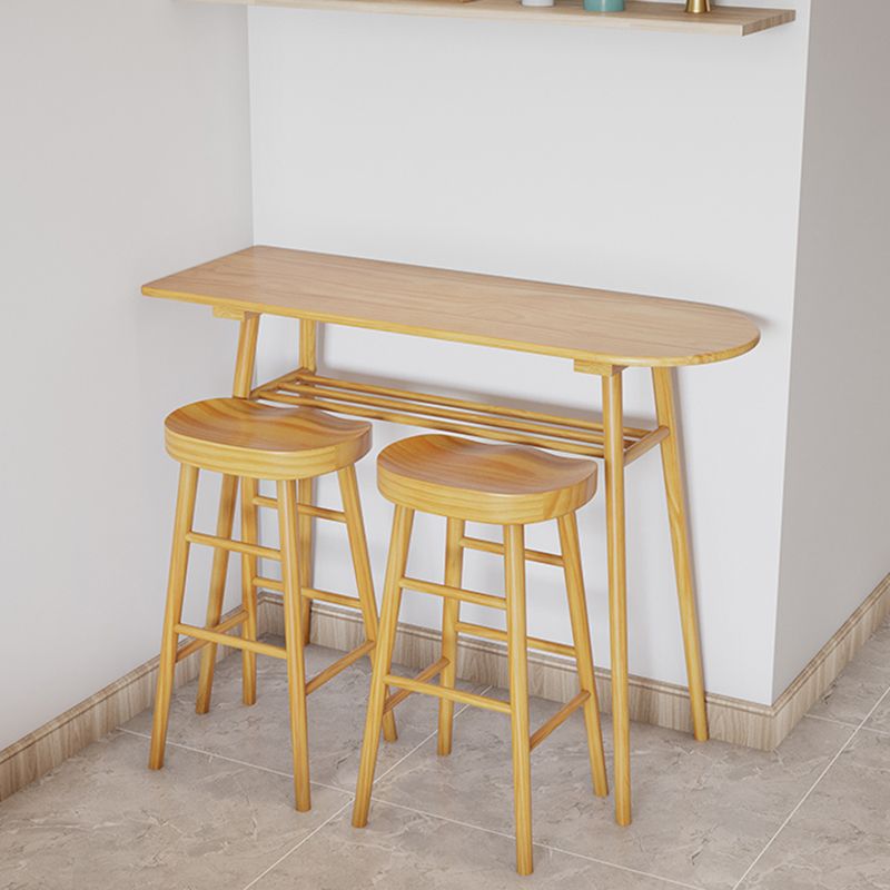 Contemporary Solid Wood Specialty Bar Height Pub Table for Living Room