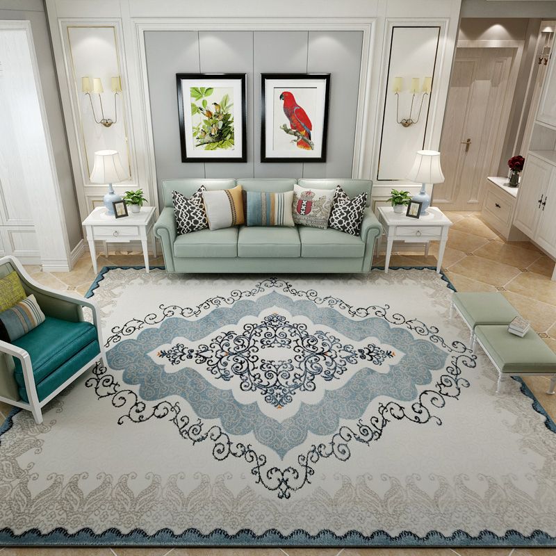 Tapis à domicile multicolore Americana Geo Ship Polypropylène Anti-slip Backing Washable Area Tapis