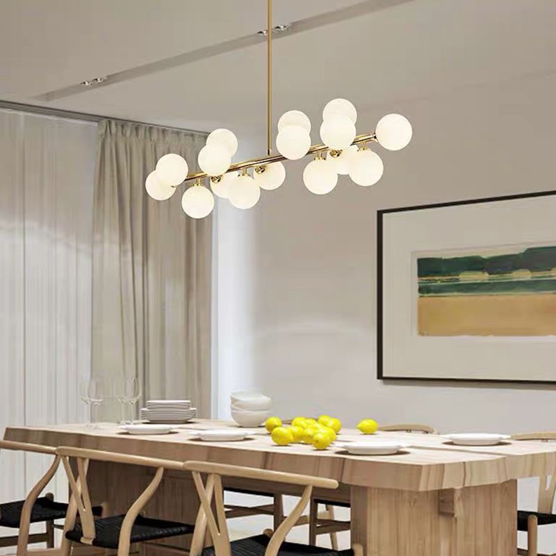 Molecule Island Lighting Fixture Nordic Style Glass Gold Island Chandelier Light