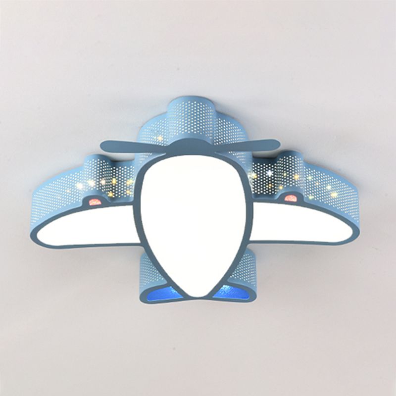 Plane Shape LED Ceiling Lamp Modern Iron 1 Light Flush Mount for Children's Room