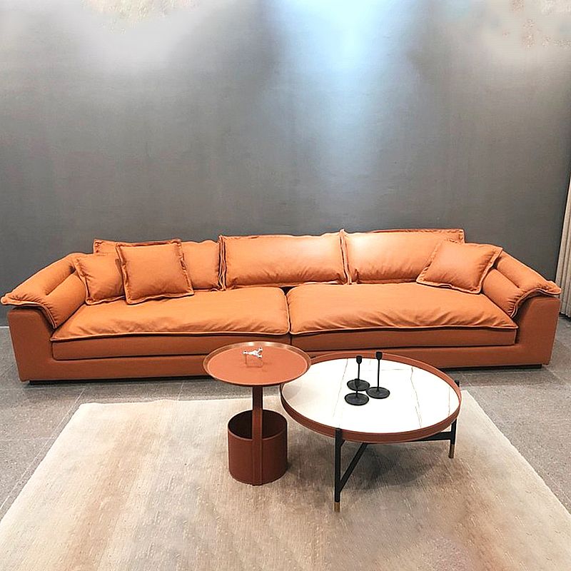 Fabric Pillow Top Arm Sectional Sofa 25.6"High Removable Cushions Sofa with Slipcover